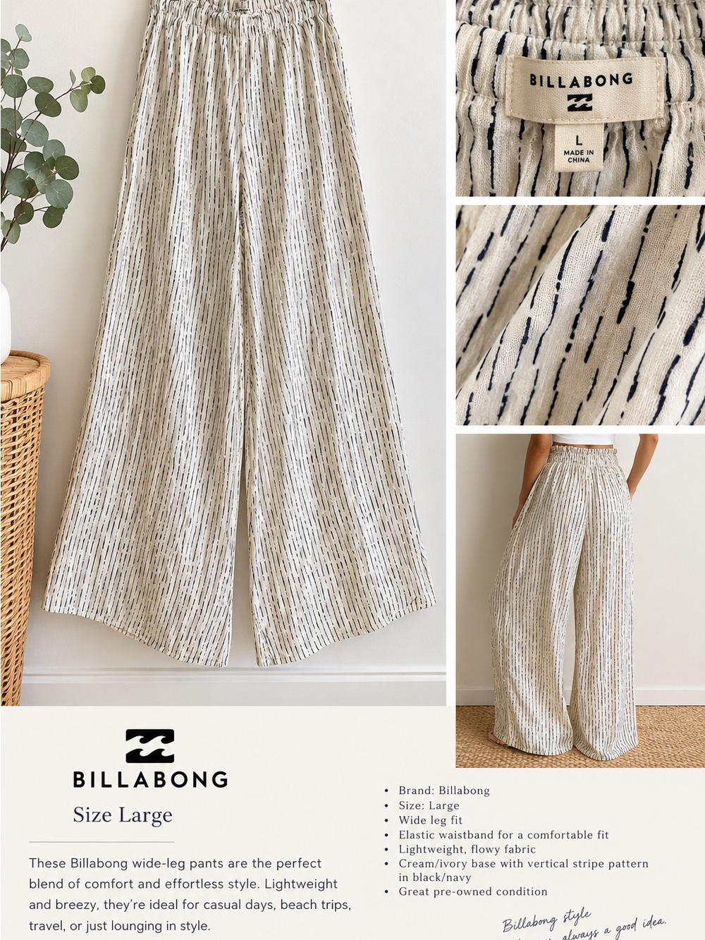 Billabong wide leg pants